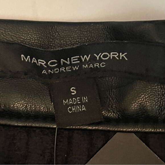 Marc New York Black Vegan Leather Pleated Academia Event Skirt NWT Size S - Picture 8 of 12